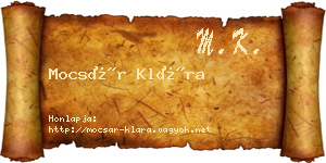 Mocsár Klára névjegykártya