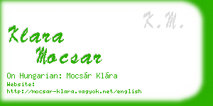 klara mocsar business card
